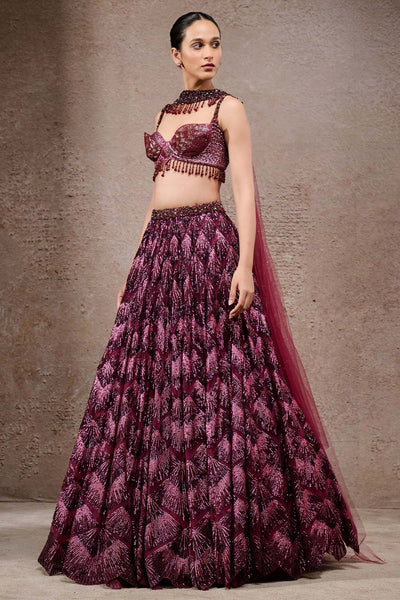 Tarun Tahiliani Sequin Embroidered Lehenga indian designer wear online shopping melange singapore 