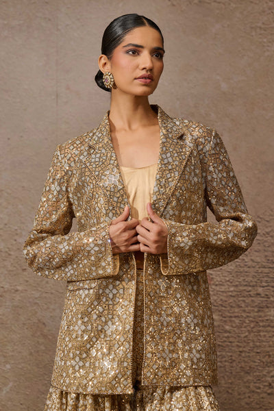 Tarun Tahiliani Sequin Sharara Jacket Set indian designer wear online shopping melange singapore