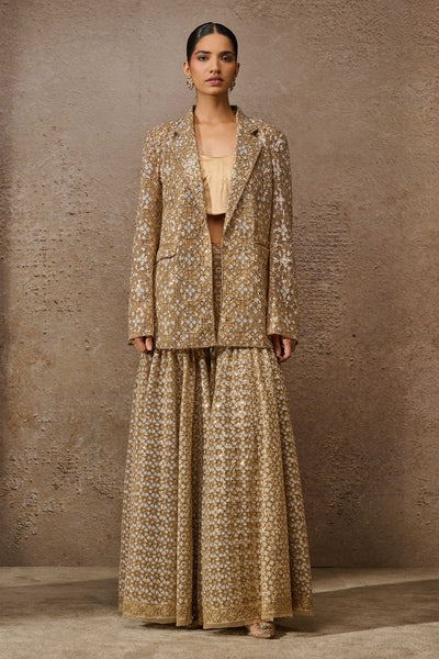 Tarun Tahiliani Sequin Sharara Jacket Set indian designer wear online shopping melange singapore