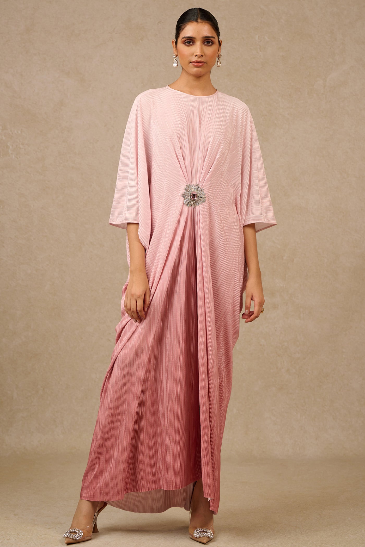 Tarun Tahiliani Shaded Old Rose Kaftan indian designer wear online shopping melange singapore