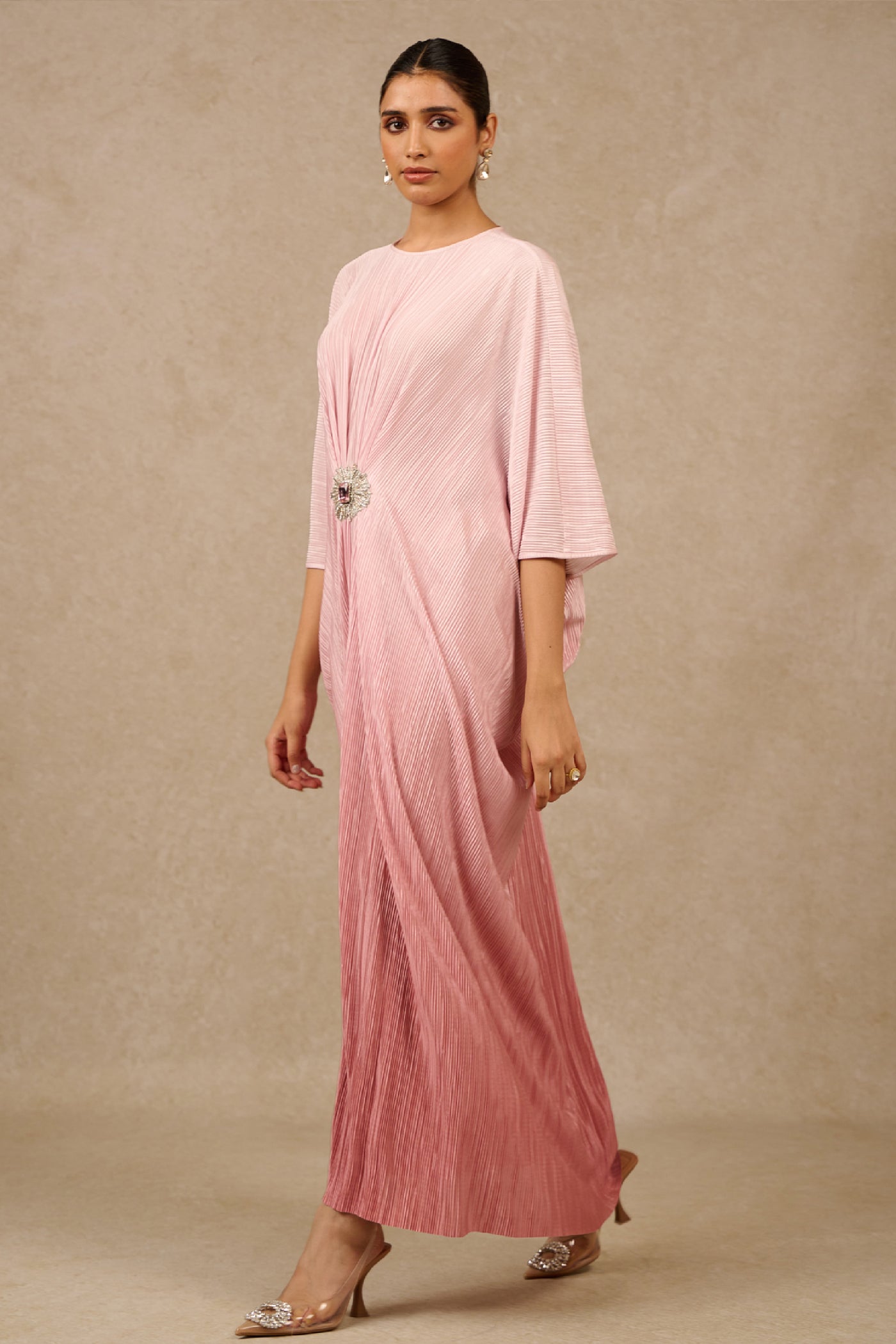 Tarun Tahiliani Shaded Old Rose Kaftan indian designer wear online shopping melange singapore