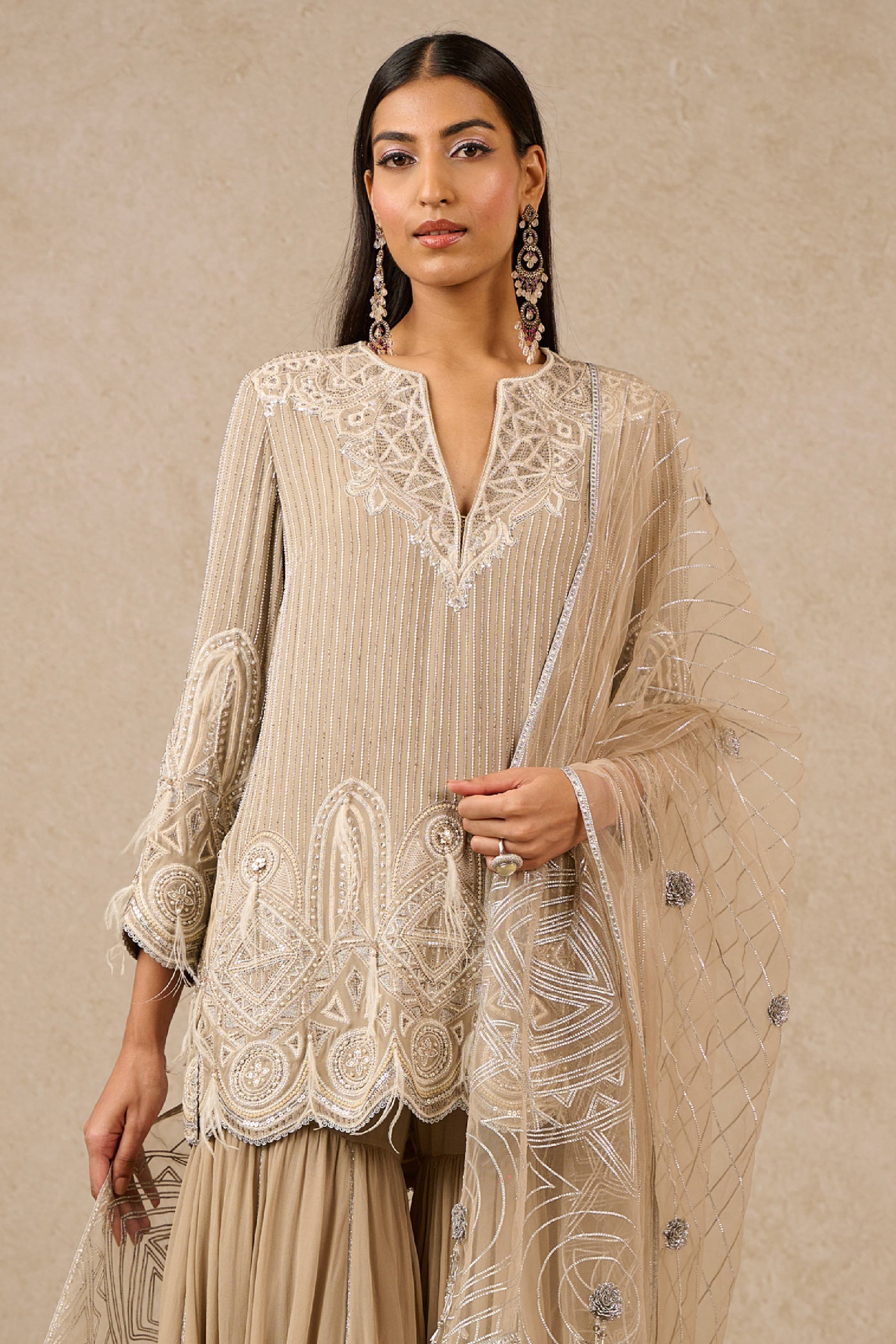 Tarun Tahiliani Sharara Kurta Dupatta indian designer wear online shopping melange singapore