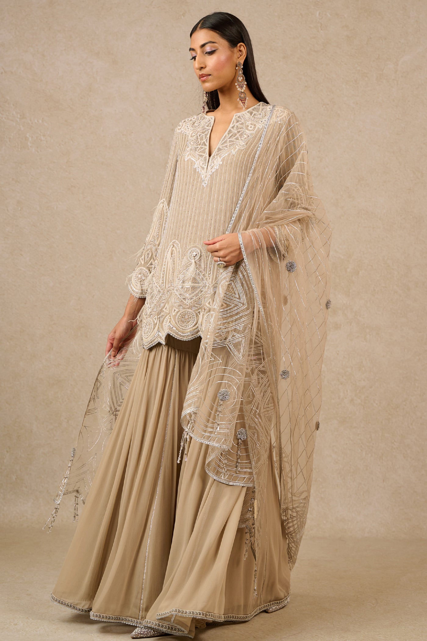 Tarun Tahiliani Sharara Kurta Dupatta indian designer wear online shopping melange singapore