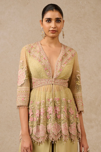 Tarun Tahiliani Sharara Kurta Mint Indian designer wear online shopping melange singapore