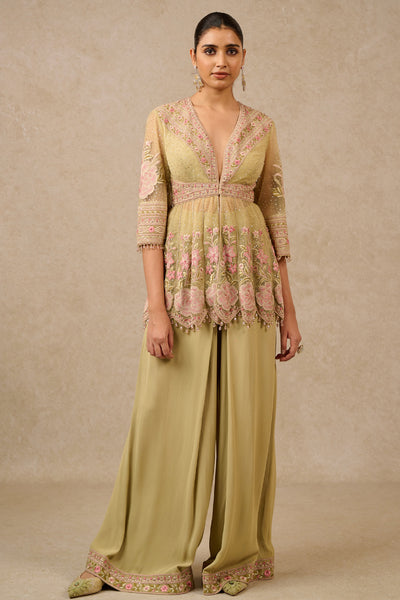 Tarun Tahiliani Sharara Kurta Mint Indian designer wear online shopping melange singapore