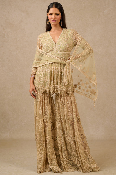 Tarun Tahiliani Sharara Kurti Scarf indian designer wear online shopping melange singapore