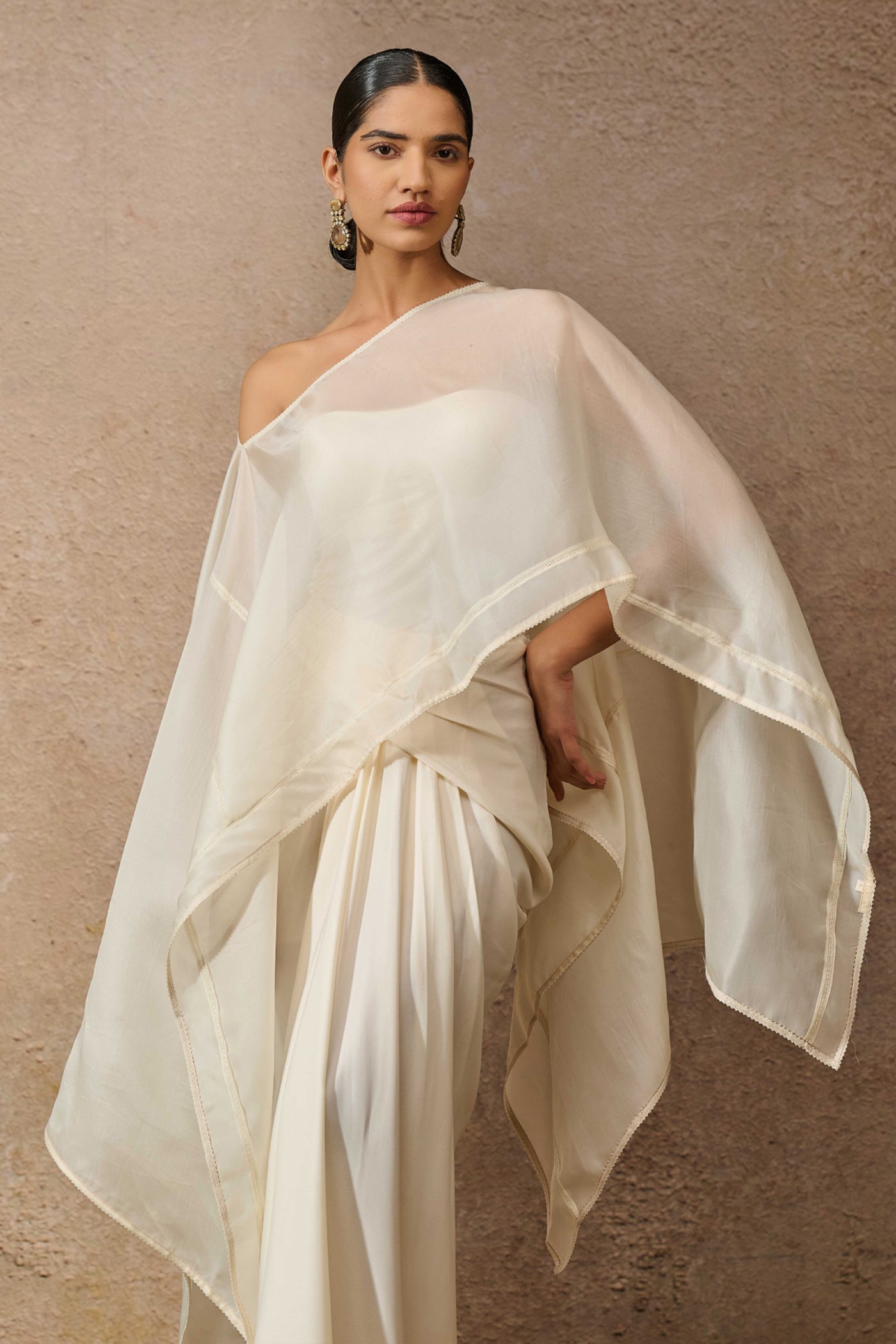 Tarun Tahiliani Short Kaftan Top And Draped Skirt Co-Ord Set indian designer wear online shopping melange singapore
