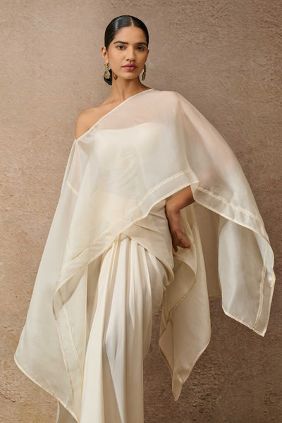 Tarun Tahiliani Short Kaftan Top And Draped Skirt Co-Ord Set indian designer wear online shopping melange singapore
