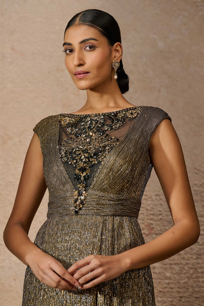 Tarun Tahiliani Signature Crinkle Jewel Jumpsuit indian designer wear online shopping melange singapore