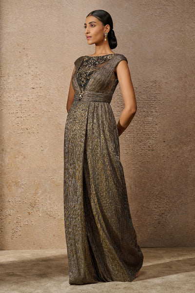 Tarun Tahiliani Signature Crinkle Jewel Jumpsuit indian designer wear online shopping melange singapore