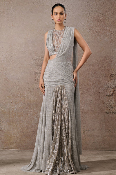 Tarun Tahiliani Signature Embroidered Concept Saree Indian designer wear online shopping melange singapore