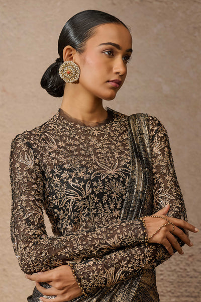 Tarun Tahiliani Signature Embroidered Panel Concept Saree indian designer wear online shopping melange singapore