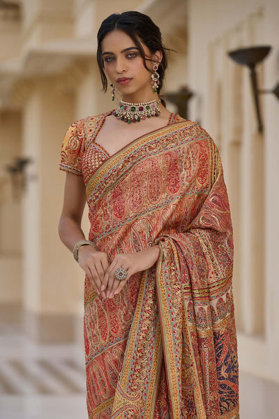Tarun Tahiliani Signature Kashida Embroidered Saree indian designer wear online shopping melange singapore 