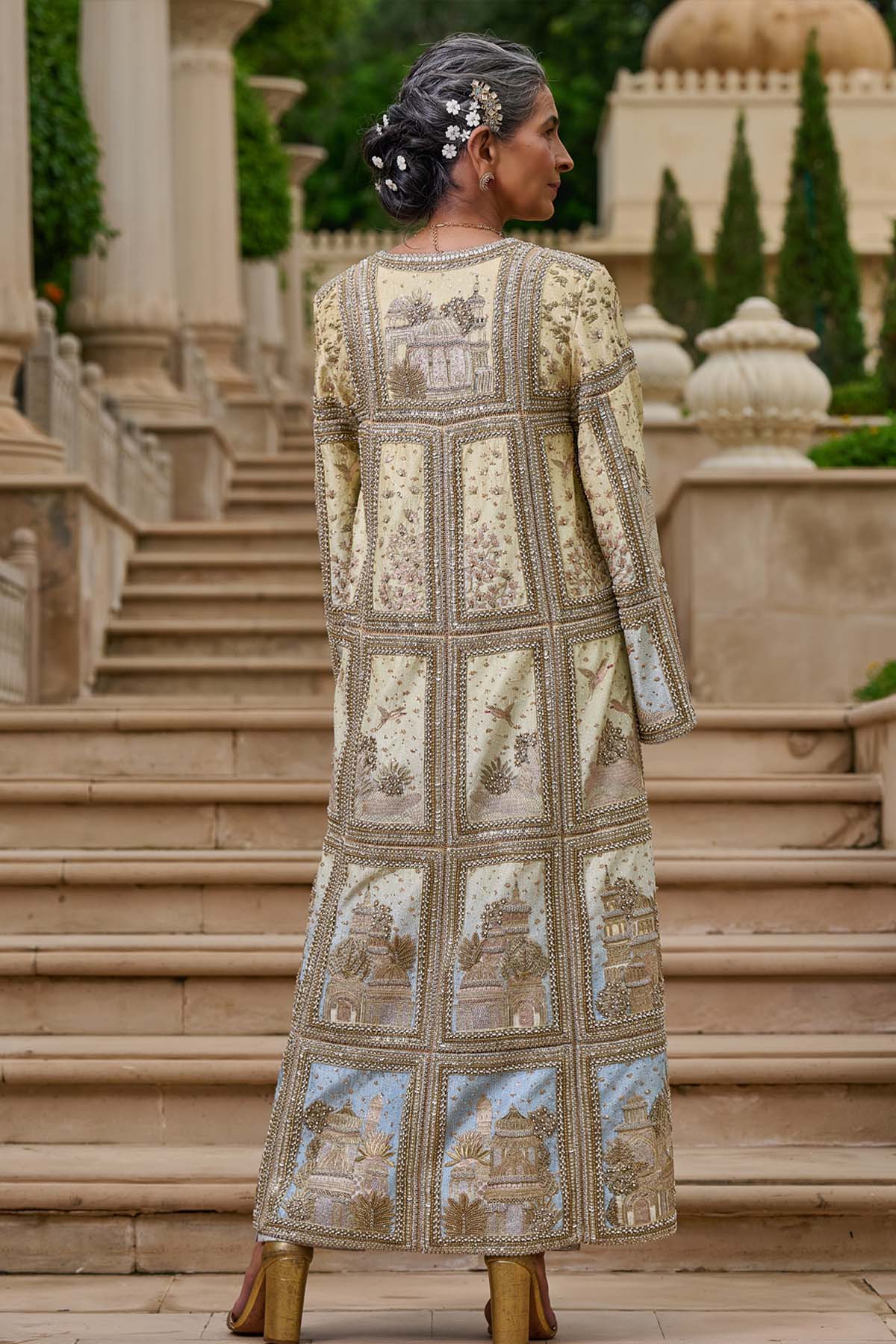 Tarun Tahiliani Signature Pichwai Embellished Jacket Set indian designer wear online shopping melange singapore 
