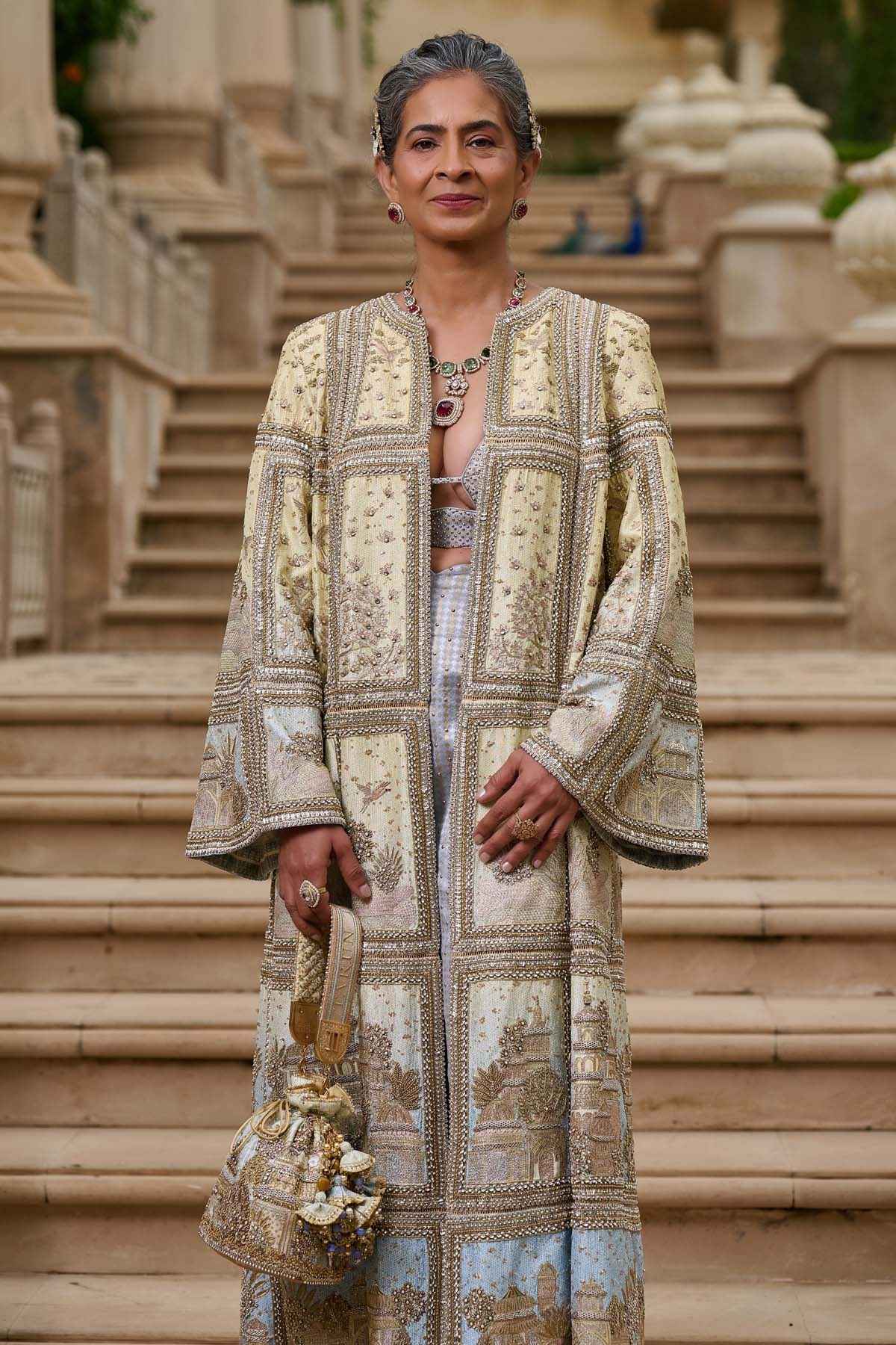 Tarun Tahiliani Signature Pichwai Embellished Jacket Set indian designer wear online shopping melange singapore 
