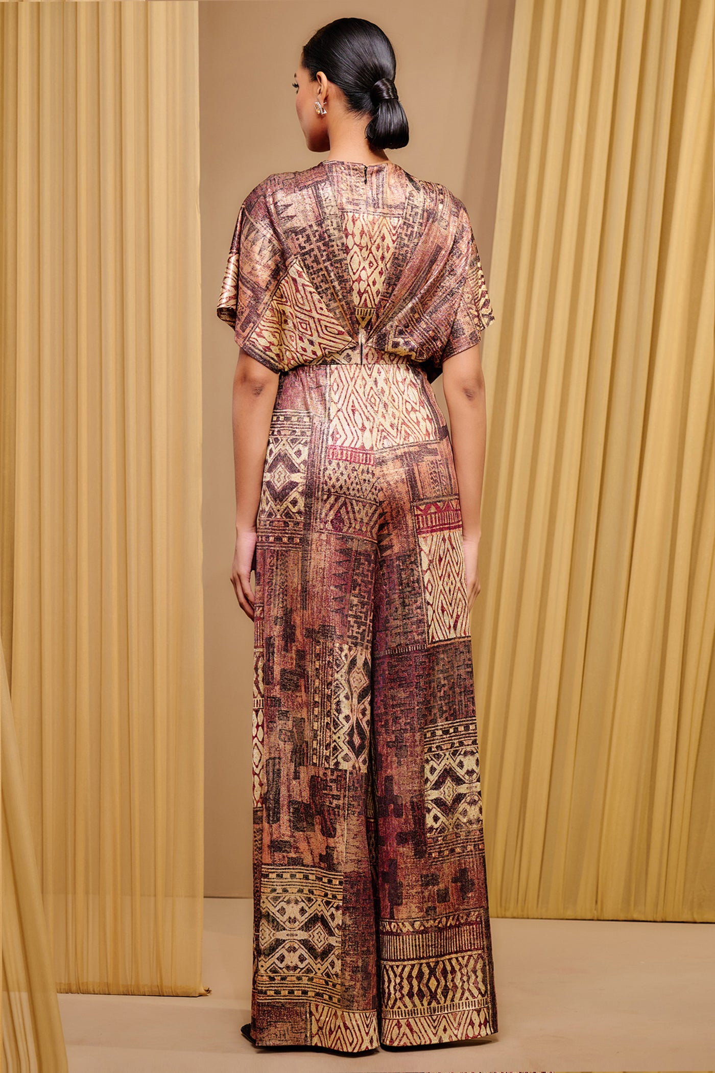 Tarun Tahiliani Signature printed Jumpsuit indian designer wear online shopping melange singapore