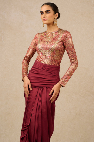 Tarun Tahiliani T-Shirt Skirt Indian designer wear online shopping melange singapore