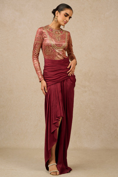 Tarun Tahiliani T-Shirt Skirt Indian designer wear online shopping melange singapore