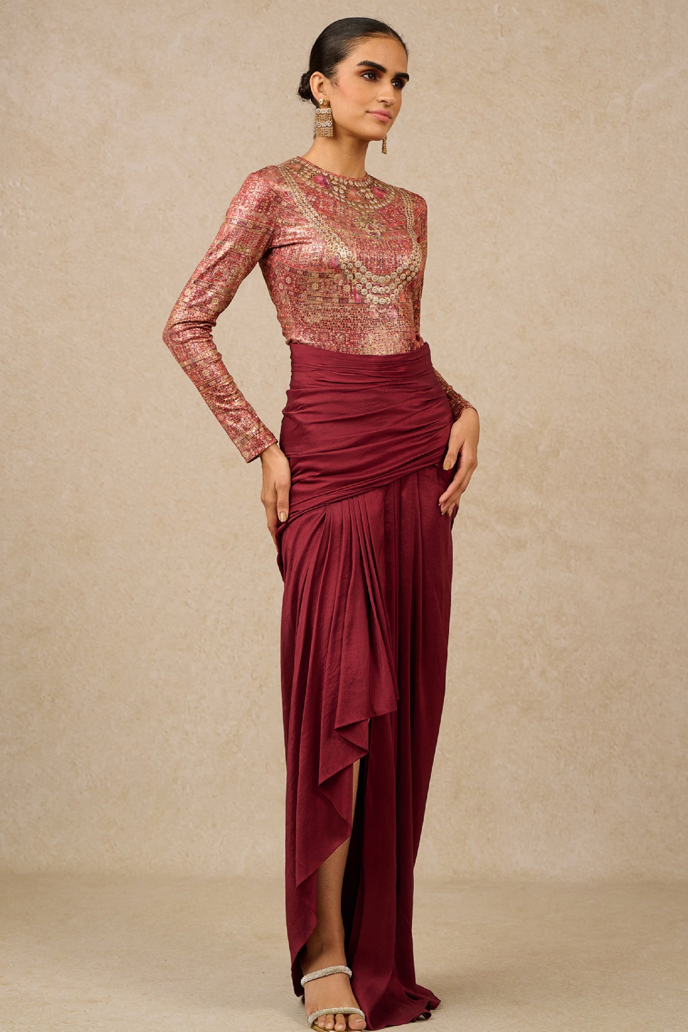 Tarun Tahiliani T-Shirt Skirt Indian designer wear online shopping melange singapore