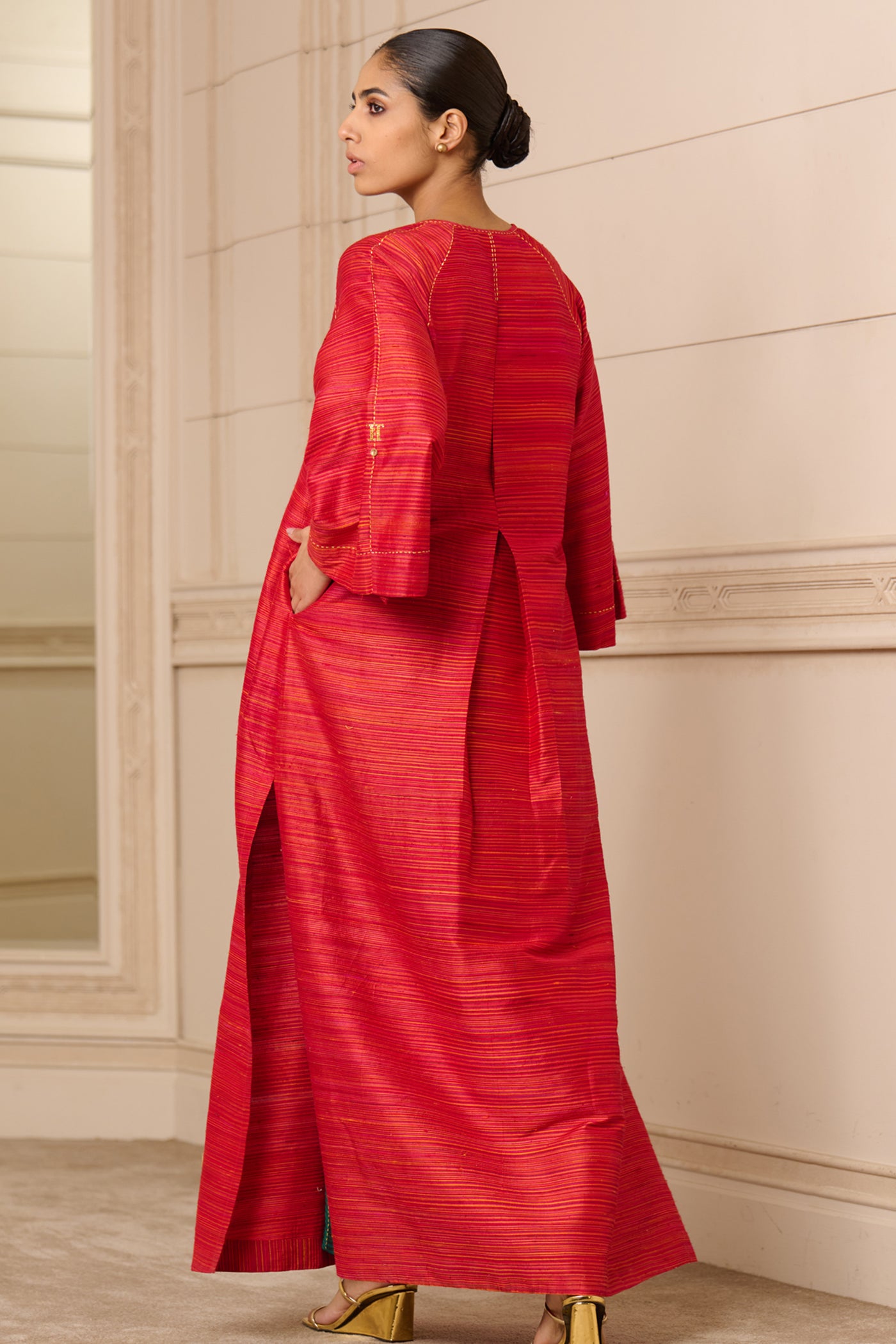 Tarun Tahiliani Tunic Red indian designer wear online shopping melange singapore