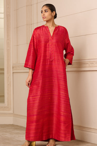 Tarun Tahiliani Tunic Red indian designer wear online shopping melange singapore