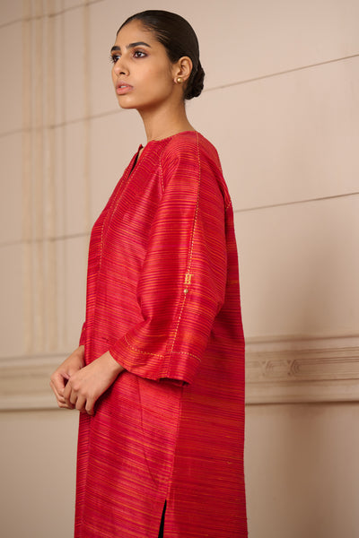 Tarun Tahiliani Tunic Red indian designer wear online shopping melange singapore