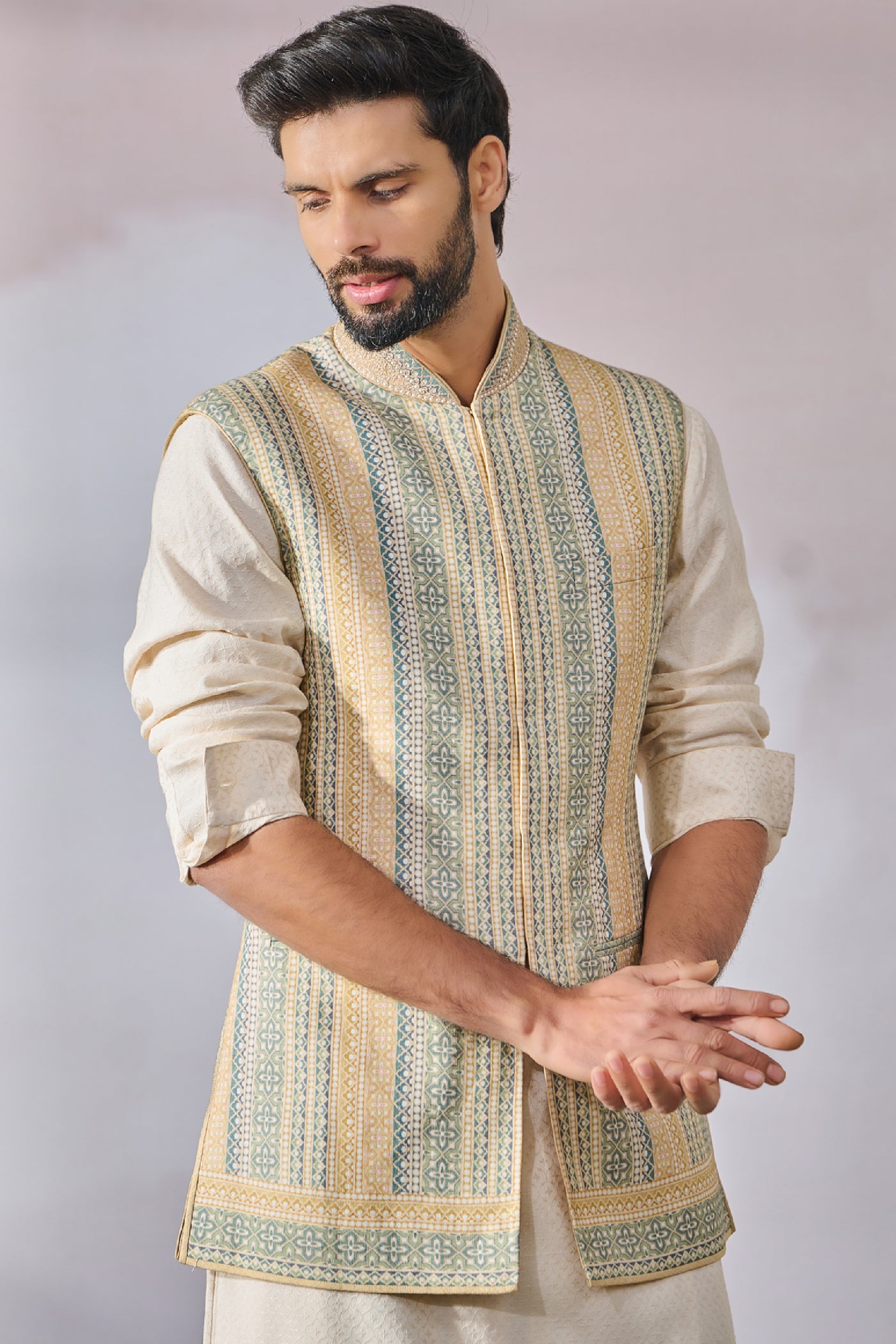 Tarun Tahiliani Menswear Waistcoat indian designer wear online shopping melange singapore