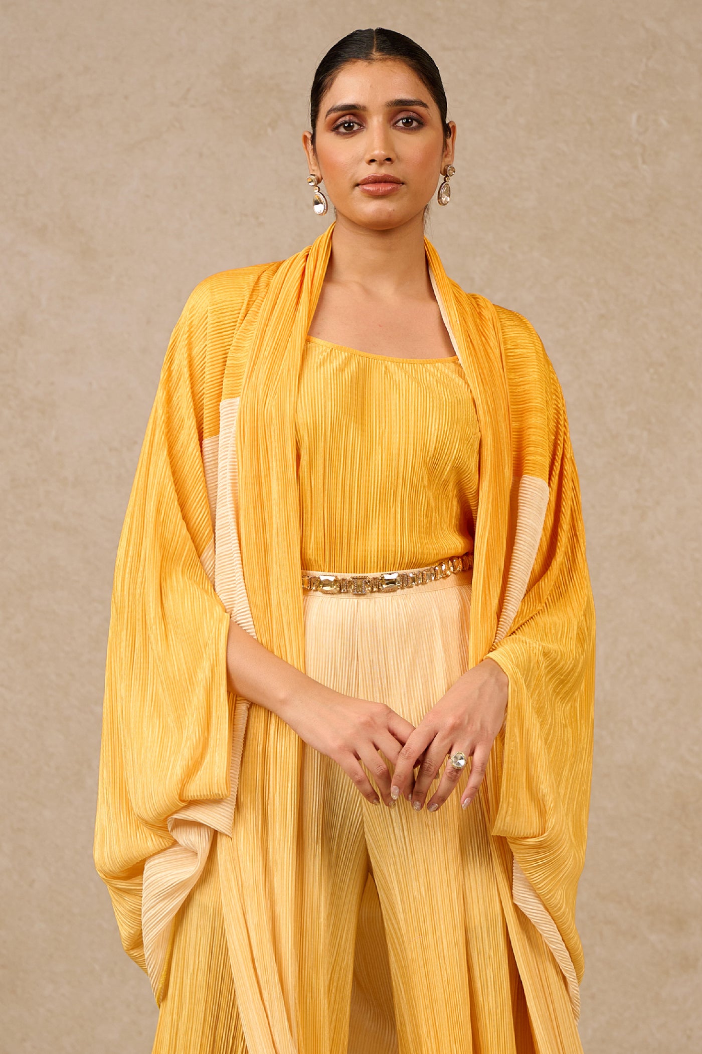 Tarun Tahiliani Yellow Ombre Co- Ord Set indian designer wear online shopping melange singapore