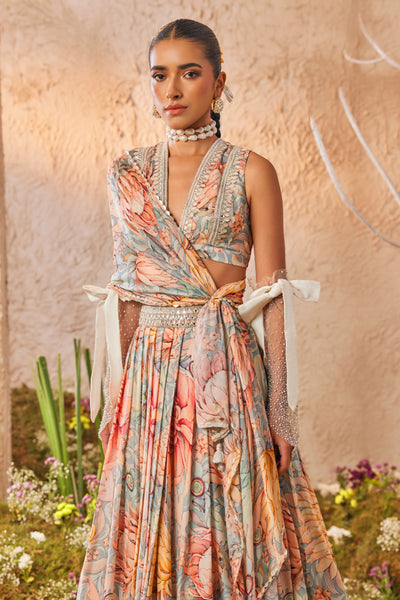 The Story Brand Ava Lehenga Set with Blouse and Dupatta indian designer wear online shopping melange singapore
