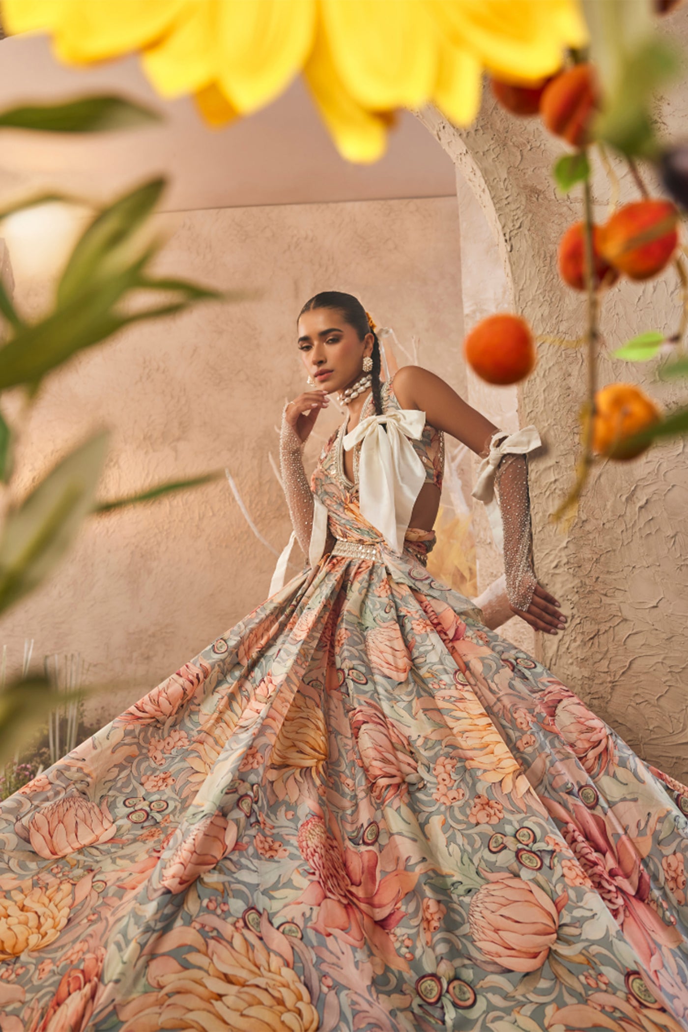 The Story Brand Ava Lehenga Set with Blouse and Dupatta indian designer wear online shopping melange singapore