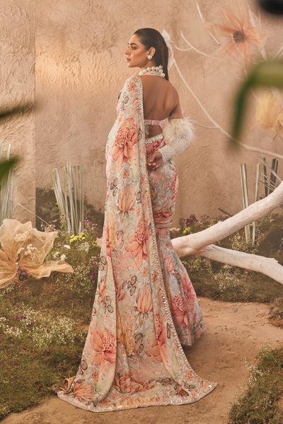 The Story Brand Lyra Draped Sari with Blouse indian designer wear online shopping melange singapore
