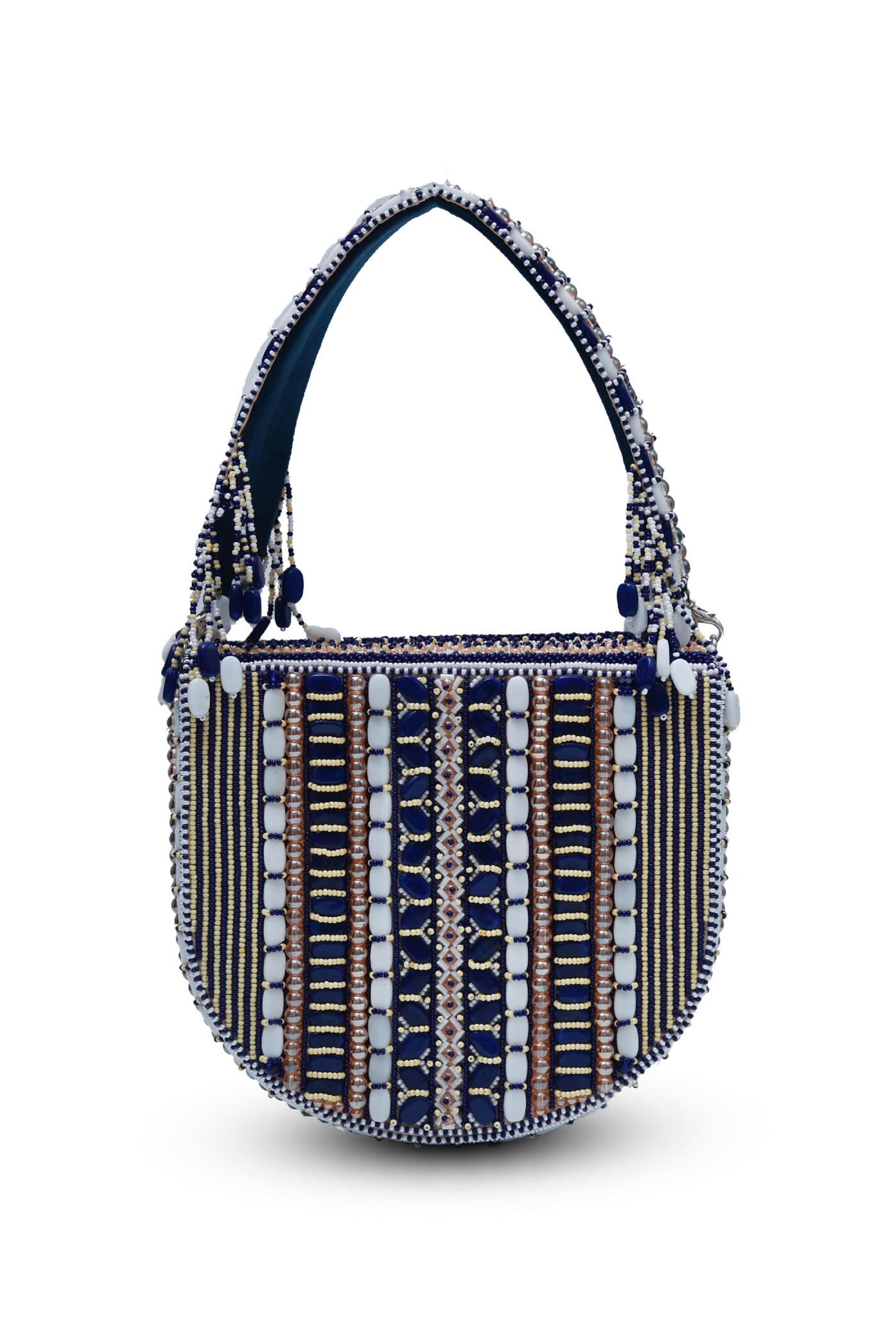 The Tan Clan Asma Blue Flap Over Bag with Handle Melange Singapore Online Shopping Womenswear Gifting