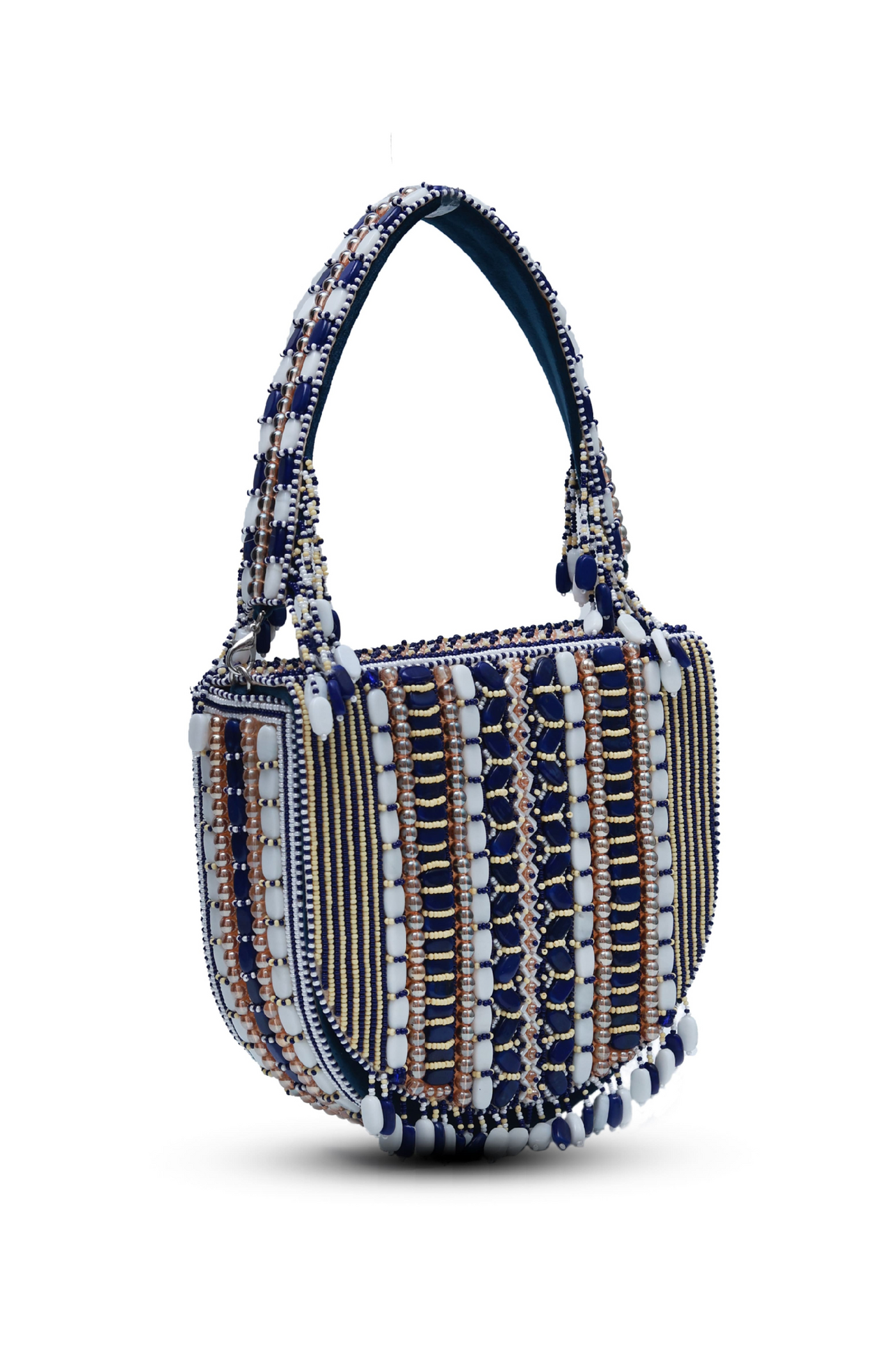 The Tan Clan Asma Blue Flap Over Bag with Handle Melange Singapore Online Shopping Womenswear Gifting