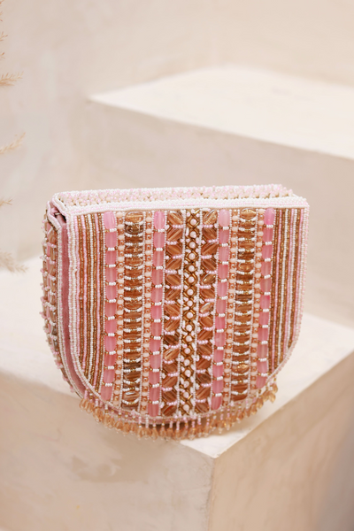 The Tan Clan Asma Pink Flap Over Bag with Handle Melange Singapore Online Shopping Womenswear Gifting