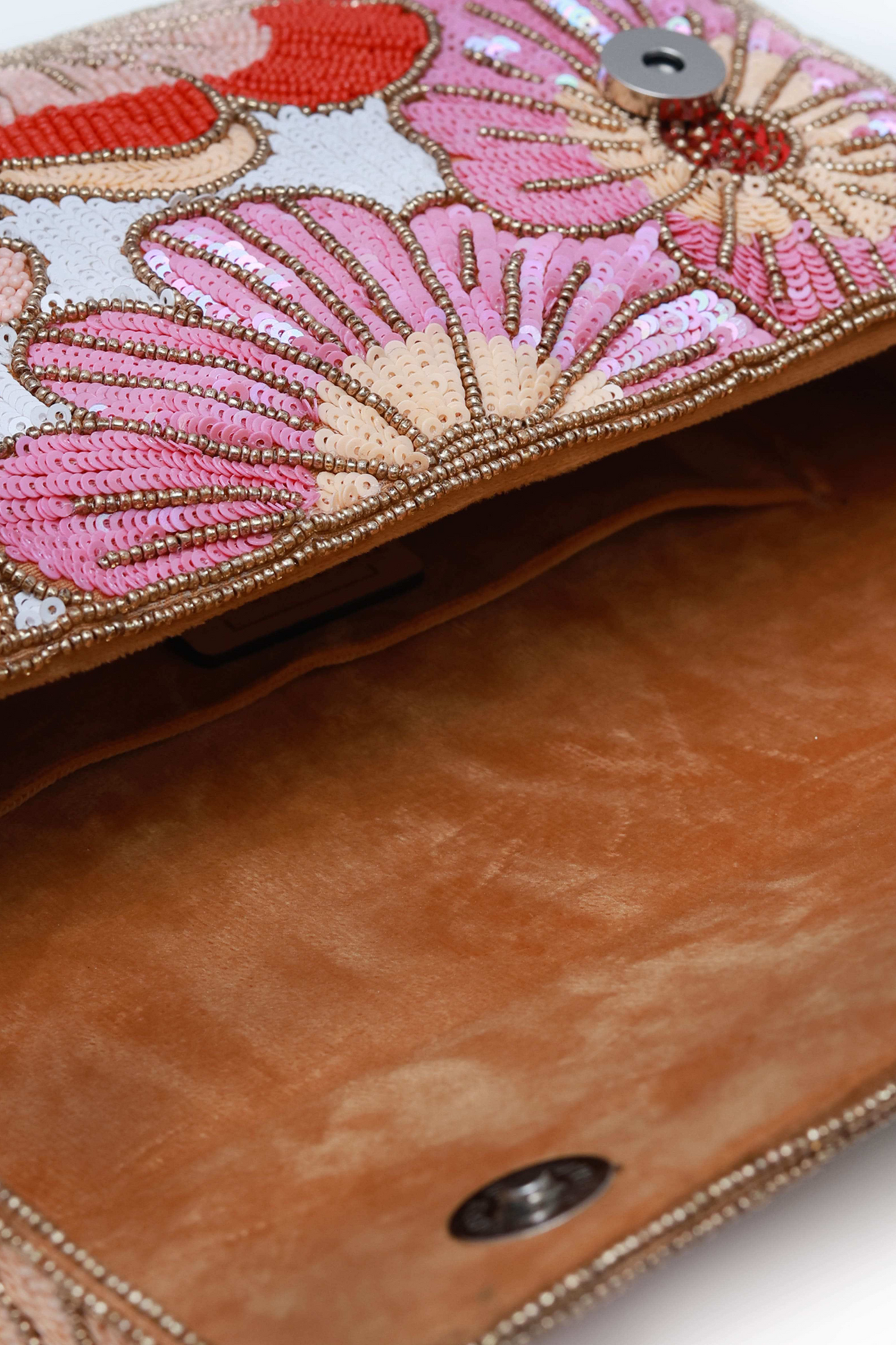 The Tan Clan Daisy Floral Baguette Bag with Handle Melange Singapore Online Shopping Indian Designer Wear Gifting Womenswear