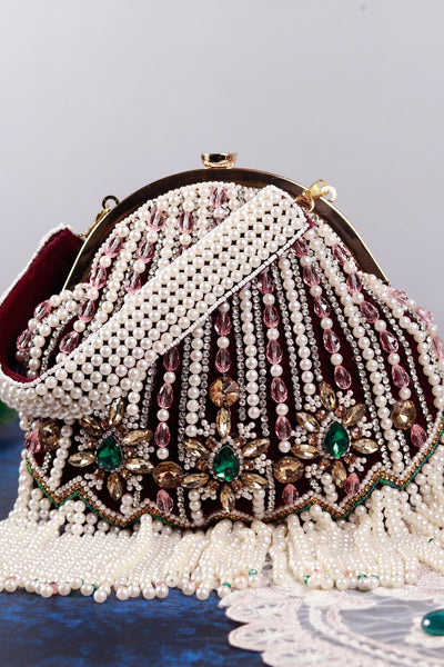 The Tan Clan Frida Maroon Batua Bag indian designer wear online shopping melange singapore