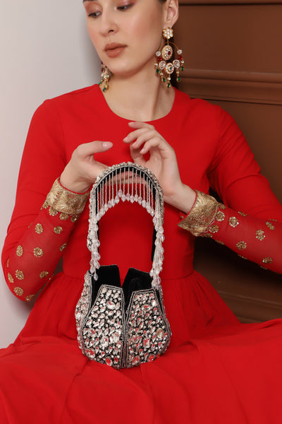 The Tan Clan Jhalak Potli Bag With Handle indian designer wear online shopping melange singapore
