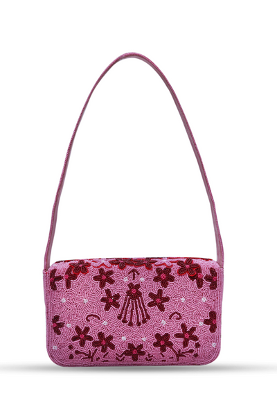 The Tan Clan Orchid Baguette Bag with Handle Pink Womenswear Online Shopping Melange Singapore Gifting