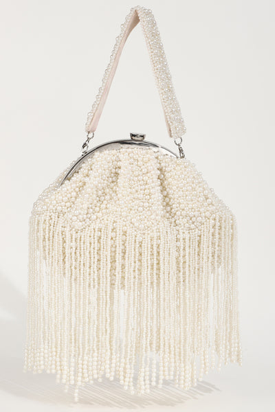 The Tan Clan Pearl Batua Bag With Tassels indian designer wear online shopping melange singapore
