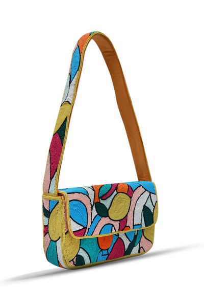The Tan Clan Poppy Multicolor Baguette Bag with Handle Melange Singapore Online Shopping Gifting Womenswear