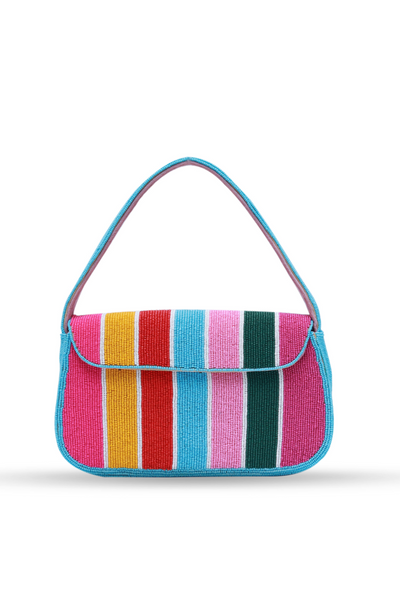 The Tan Clan Stripe Multicolor Baguette Bag with Handle Melange Singapore Online Shopping Gifting Womenswear