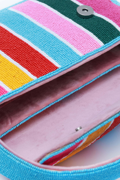 The Tan Clan Stripe Multicolor Baguette Bag with Handle Melange Singapore Online Shopping Gifting Womenswear