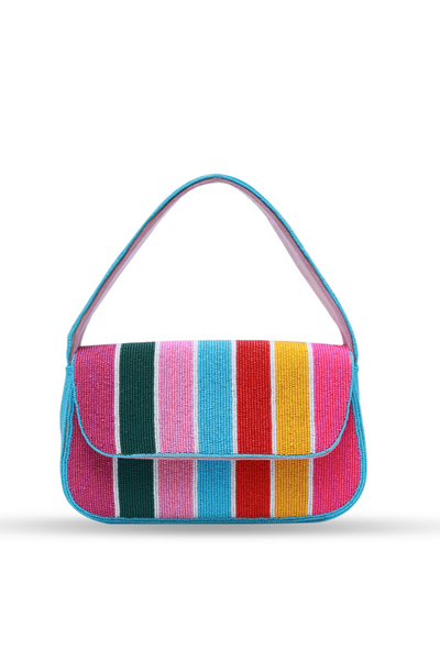 The Tan Clan Stripe Multicolor Baguette Bag with Handle Melange Singapore Online Shopping Gifting Womenswear