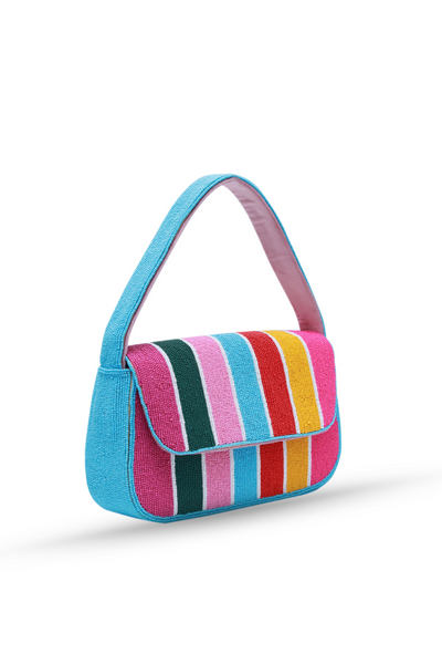The Tan Clan Stripe Multicolor Baguette Bag with Handle Melange Singapore Online Shopping Gifting Womenswear