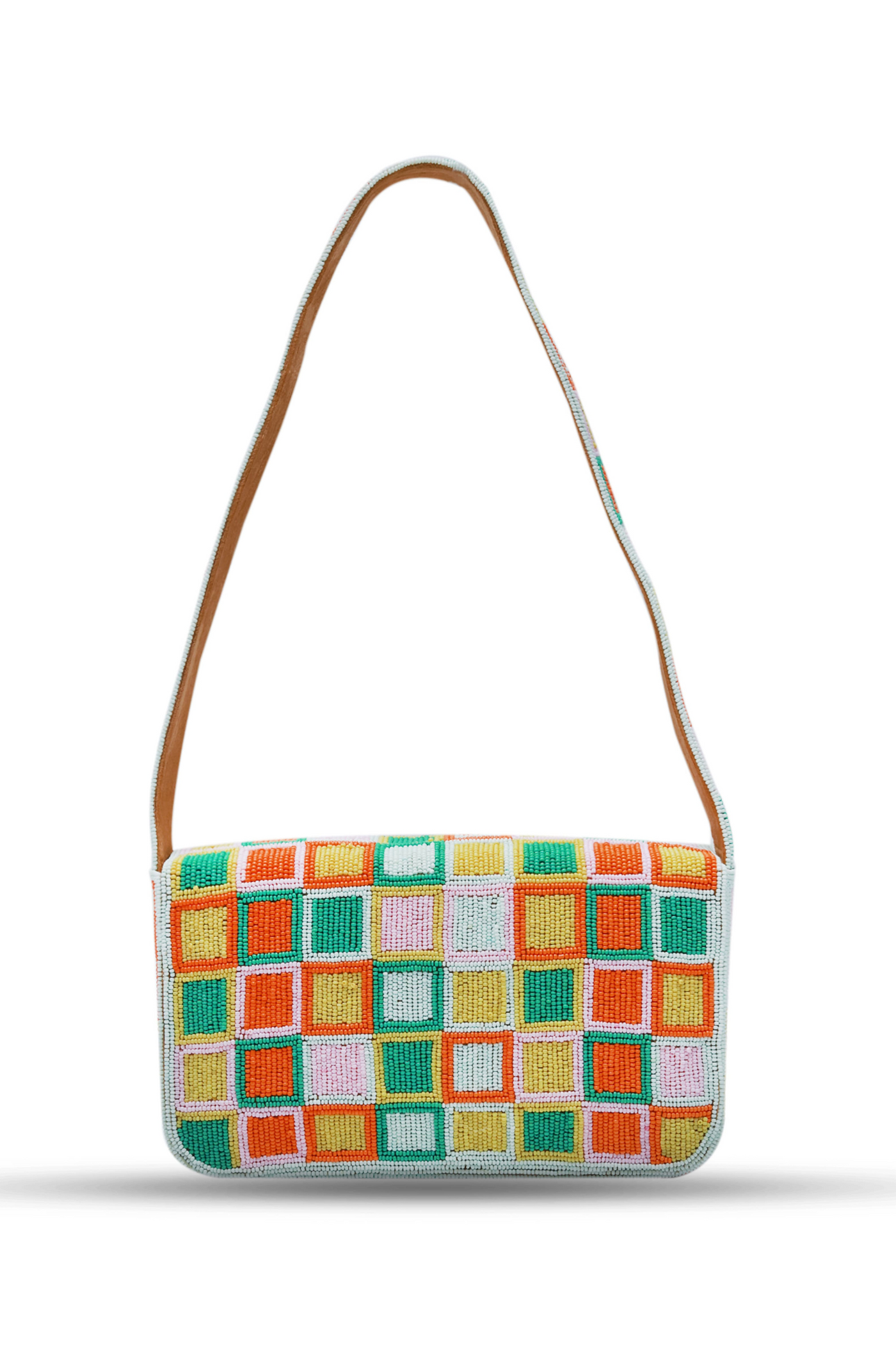 The Tan Clan Blossom Blocks Baguette Bag with Handle Womenswear Online Shopping Melange Singapore Gifting Indian Designer Wear