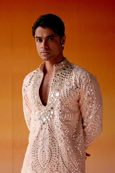 Twenty Nine Afghani Mirrorwork Kurta With Salwar indian designer wear online shopping melange singapore