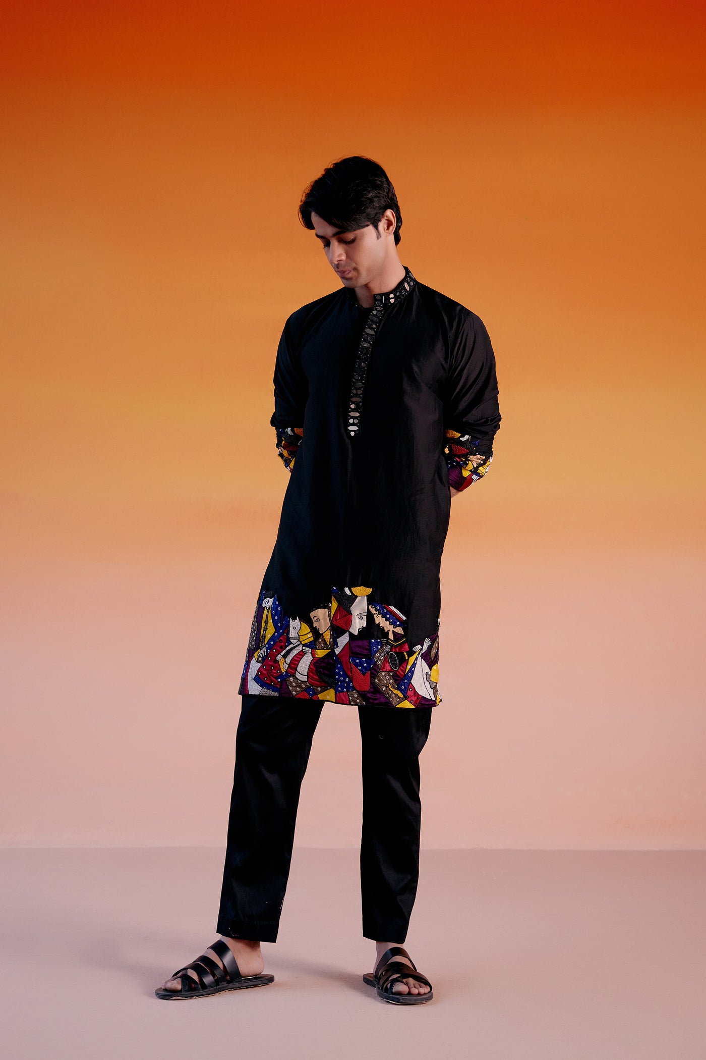 Twenty Nine Art Deco Mirrorwork Kurta With Salwar indian designer wear online shopping melange singapore