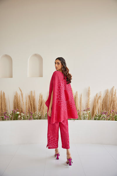 Twenty Nine Artisanal Bandhani Slit Palazzos Pink indian designer wear online shopping melange singapore