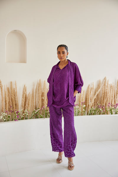 Twenty Nine Artisanal Bandhani Tie Shirt indian designer wear online shopping melange singapore