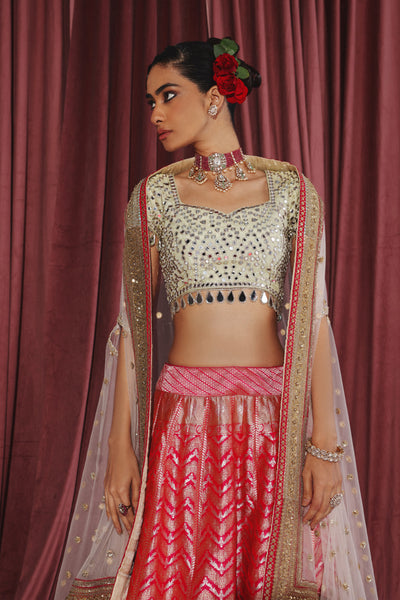 Twenty Nine Banarasi Brocade Lehenga Set indian designer wear online shopping melange singapore